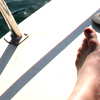 Bare feet on the boat